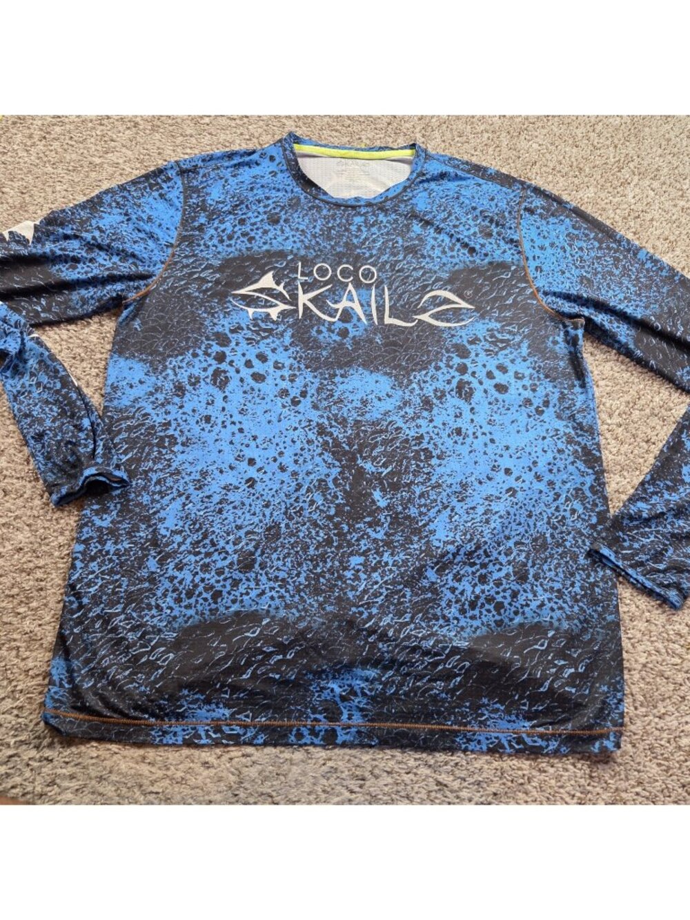 Loco Skailz Fishing Shirt Mens Large Long Sleeve Performance Graphic